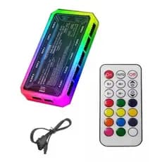 Controladora RGB para Cooler Fan 12V 6 Pinos Fita LED 5V 4 Pinos + Controle Remoto