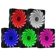 Kit 3 Cooler Fan 120mm 12cm 15 Leds Vermelho Azul Verde Branco Rosa