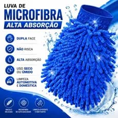 Luva De Microfibra Lavagem Limpeza Automotiva Multiuso Carro Moto Não Risca