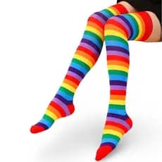 Meia Colorida Cano Médio , Alto ou Longa - Meia Arco Iris Alta - Infantil e Adulto  do 34 ao 40