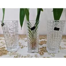 Vaso de Vidro Lapidado Decorativo Sala Festa Plantas Flores 15.3cm6