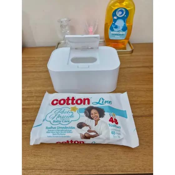 Porta Lenços caixa +  Refil lenço umedecido  70 un  ou Toalha 48 un