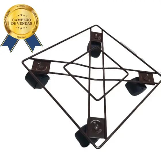 Suporte Para Vaso De Plantas Base Com Rodinhas  De Aço 22cm e 25cm