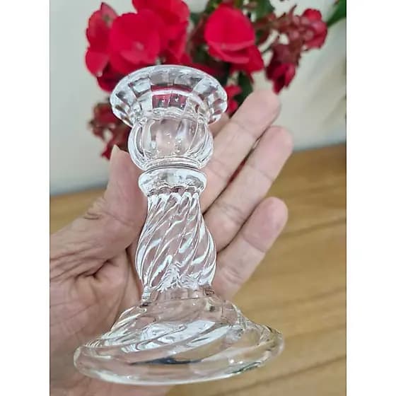 Castiçal de Vidro Porta Velas e Decorativo