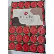 Kit 3 Pacotes de Mini Velas Coloridas total 30 Unidade ou 3 Pacotes Branca 25 Vermelha 50 Vermelha 50 V