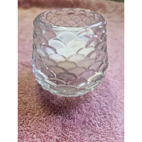 Castiçal Porta Velas de vidro  com vela  7x5