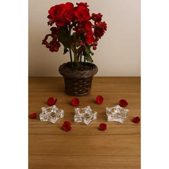 Kit 1, 2 e 3 Castiçal  De Vidro + 10 Mini Velas