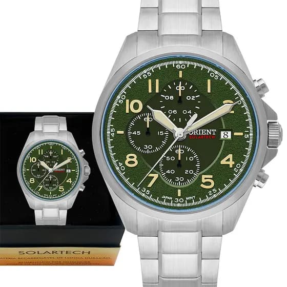 Relógio Orient Masculino Solartech Cronógrafo Original Luxo