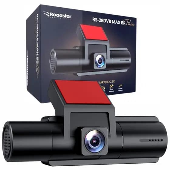 Câmera Veicular Dash Dupla Rs28br Dianteira Interna Dvr Qhd 2.5k 3.2 Pol Universal