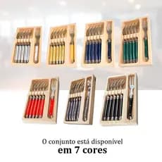 Garfo De Sobremesa Inox Laguiole 6 Peças Com Bandeja Luxo