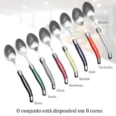 Jogo De Talheres 6 Colheres Inox Laguiole La Tour Com Bandeja Para Mesa Posta