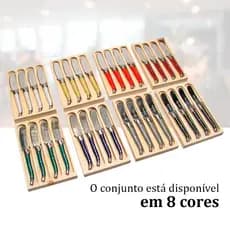 Jogo De Facas Manteiga Inox Laguiole Bandeja Luxo 4 Peças
