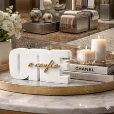 Placa Frase Decorativa Ore e Confie  Religioso Moderno para Mesa Quarto Escritório Presente Criativo