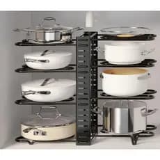 Organizador Panelas Talheres Rack Prato Ajustável Cozinha Prateleira Tampa Armário Suporte Concha