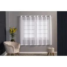 Cortina Para Janela Padrão Voal Flame Linho 2,80x1,70 Altura Para Varão