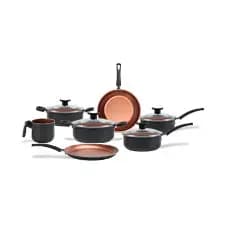 Conjunto de Panelas 7 Peças Antiaderente Pro-flon Linha Topázio Cinza Range Brinox