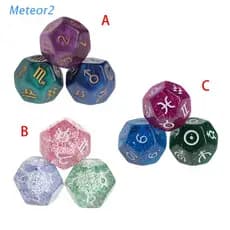 MET 3pçs Resina Multicolorida 12 Lados Astrologia Tarot Constelação