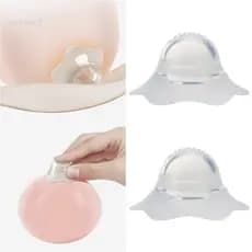 meteor2 2 Peças Par Para Prata Silicone Corretor Mamilo Forma Pétala Extrator Antibacteriano Invaginação