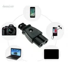 C8 Male Power Socket C8 Panel Mount Plug Adapter For Easily Power Control