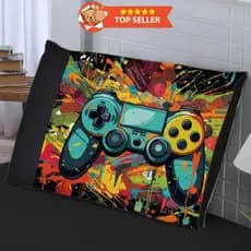 Fronha Infantil Travesseiro Gamer Jogos 50x70 Decoração Quarto Infantil Menina Menino Game Diversão