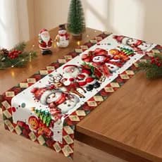 Caminho de Mesa 1,30x50 Decoração Natal Estampa Natalina Exclusivo Premium Decoração Mesa Posta