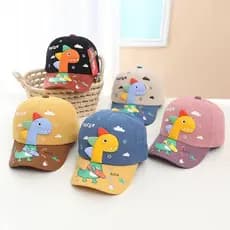 Boné de beisebol infantil novo estilo moda desenho animado dinossauro boné infantil de 2 a 6 anos chapéu infantil