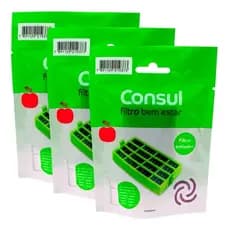 Kit Com 3 Filtros Geladeira  Consul Bem Estar Original Anti Bactéria W10515645 K00003