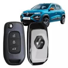Carcaça Capa De Chave Canivete Renault Kwid 3 Botões  2017 A 2025