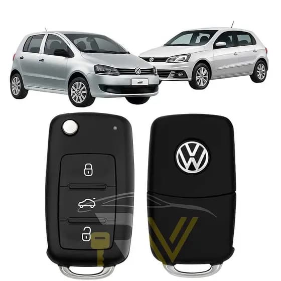 Capa Carcaça Chave Canivete Vw Gol Voyage G6 G7 Jetta UP Tiguan 2014 A 2023 3 Botões
