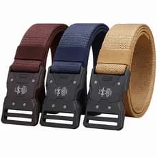 Cinto Tático Militar Nylon 120cm com Fivela Automática Ajustável Outdoor Camping Airsoft Segurança