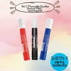 Kit 3 Canetas para quadro branco e Tinta Para Marcador De Quadro Branco 15ml - Pilot