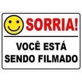 35 Placa Advertência Sorria Você Está Sendo Filmado Alumínio
