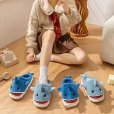 Sapato / Chinelo/pantufa tubarão infa Juvenil  Antiderrapante Quente De Inverno DTT-1,2,3