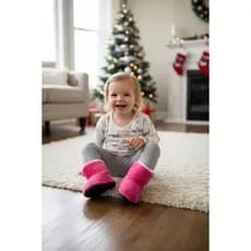 pantufa botinha bebê menina meninoadulto forrada com Sola Flexível antiderrapante BBX-1