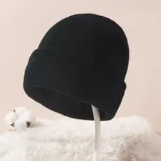Touca preta de Lã unisex Adulto Toca Gorro Toucas Frio Inverno Boina Juvenil Preto