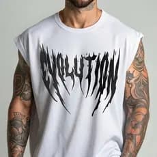 Camiseta Regata Oversized 100% Algodão Masculino Para Academia Moda Gotica Moda Verão