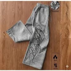 Calça Wide Leg Unissex De Moletom Belong To The City Largona Estilosa Moda Gringa Para Todas as Ocasiões