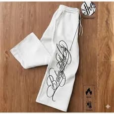 Calça Wide Leg de Moletom Moda Gringa Estilosa Para Todas as Ocasiões Moletom Premium 100% Algodão