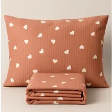 Cobre Leito Colcha de Cama Estampada Coração Piquet 3 peças