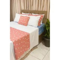 Kit colcha de cama casal 5 peças - almofada e peseira