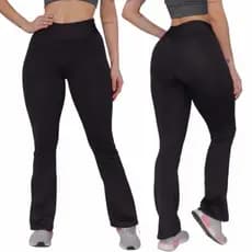 Calça Legging Feminina Flare Bailarina Boca de Sino Cintura Alta Tecido Suplex