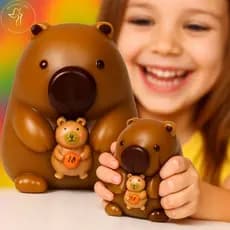 Brinquedo Squishy de Apertar Capivara Antiestresse Macio Pata de Gato
