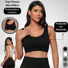 Top Fitness Microfibra Original Bojo Removível Lançamento