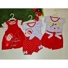 Roupa de Natal para Bebê Menina Meu Primeiro Natal Conjunto Natalino Feminino Vestido Natal Bebê Romper Natal 1° Natal