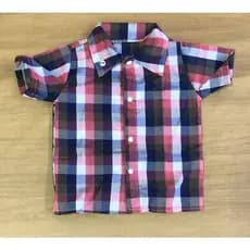 Camisa Xadrez Bebê Menino Camisa São João Masculina Infantil Camisa de Botão Junina Xadrez Mêsversário temático