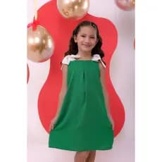 Vestido Ana Infantil Menina Final de Ano Verde e Vermelho Roupa Festa Natal Kids Luxo