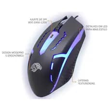 mouse / mouse gamer USB LED 3 DPI 1600 USB