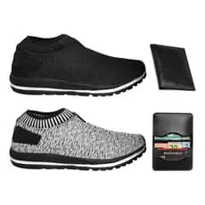 Kit 2 Tênis Masculino Meia S/ Cadarço Calce Fácil + Carteira