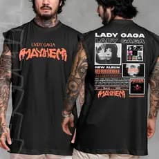 Camiseta regata machao oversized Lady Gaga Mayhem show rio de janeiro Album Diva  World Tour estilosa Unissex Longline