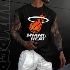 Camiseta regata machao oversized masculino de basquete nb miami heat Dwyane Wade em algodao
